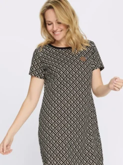 Jerseykleid mit Grafik-Dessin