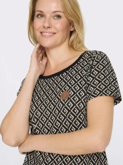 Jerseykleid mit Grafik-Dessin