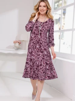 Jerseykleid mit 3/4-Ärmeln
