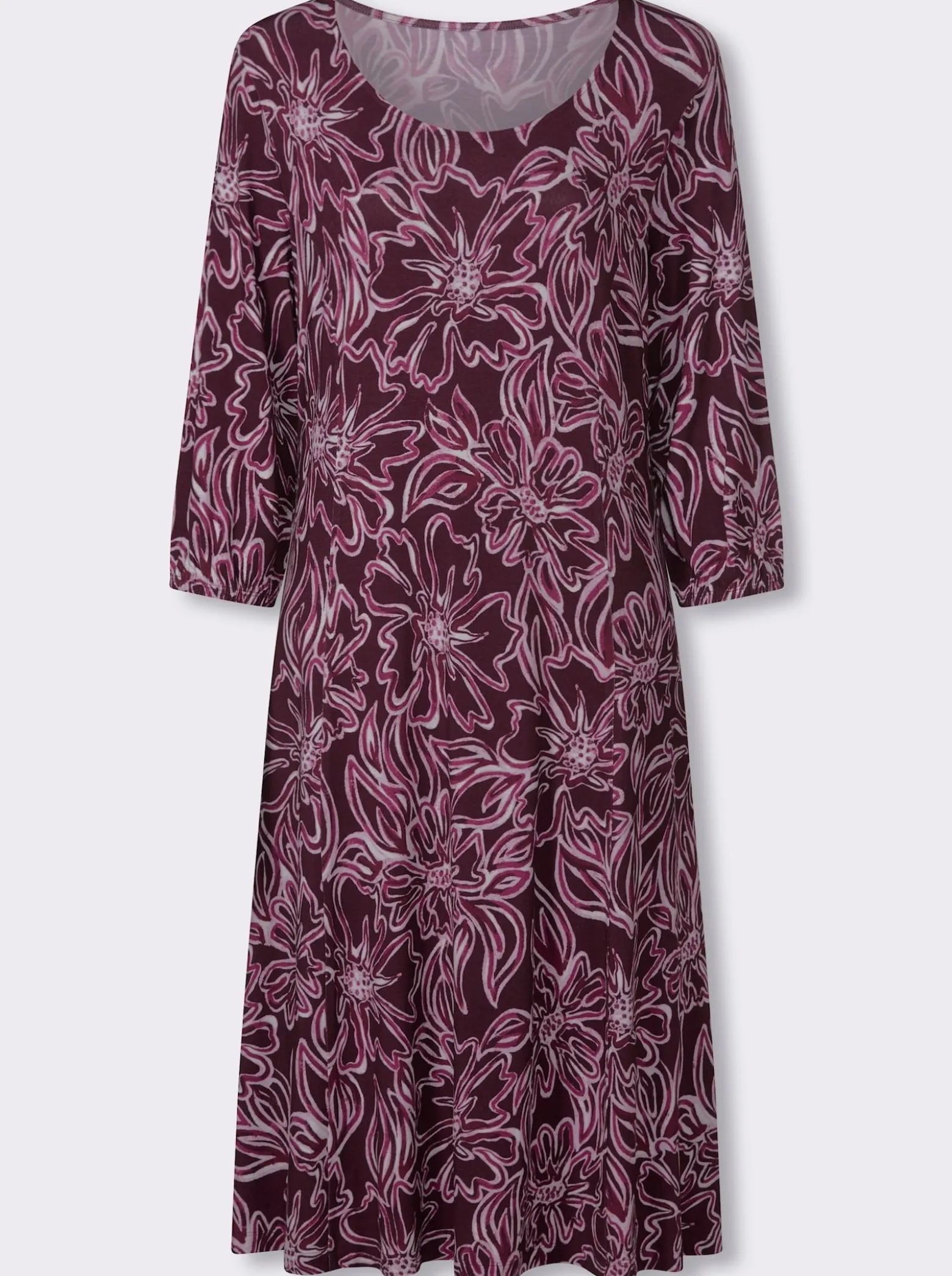 Jerseykleid mit 3/4-Ärmeln