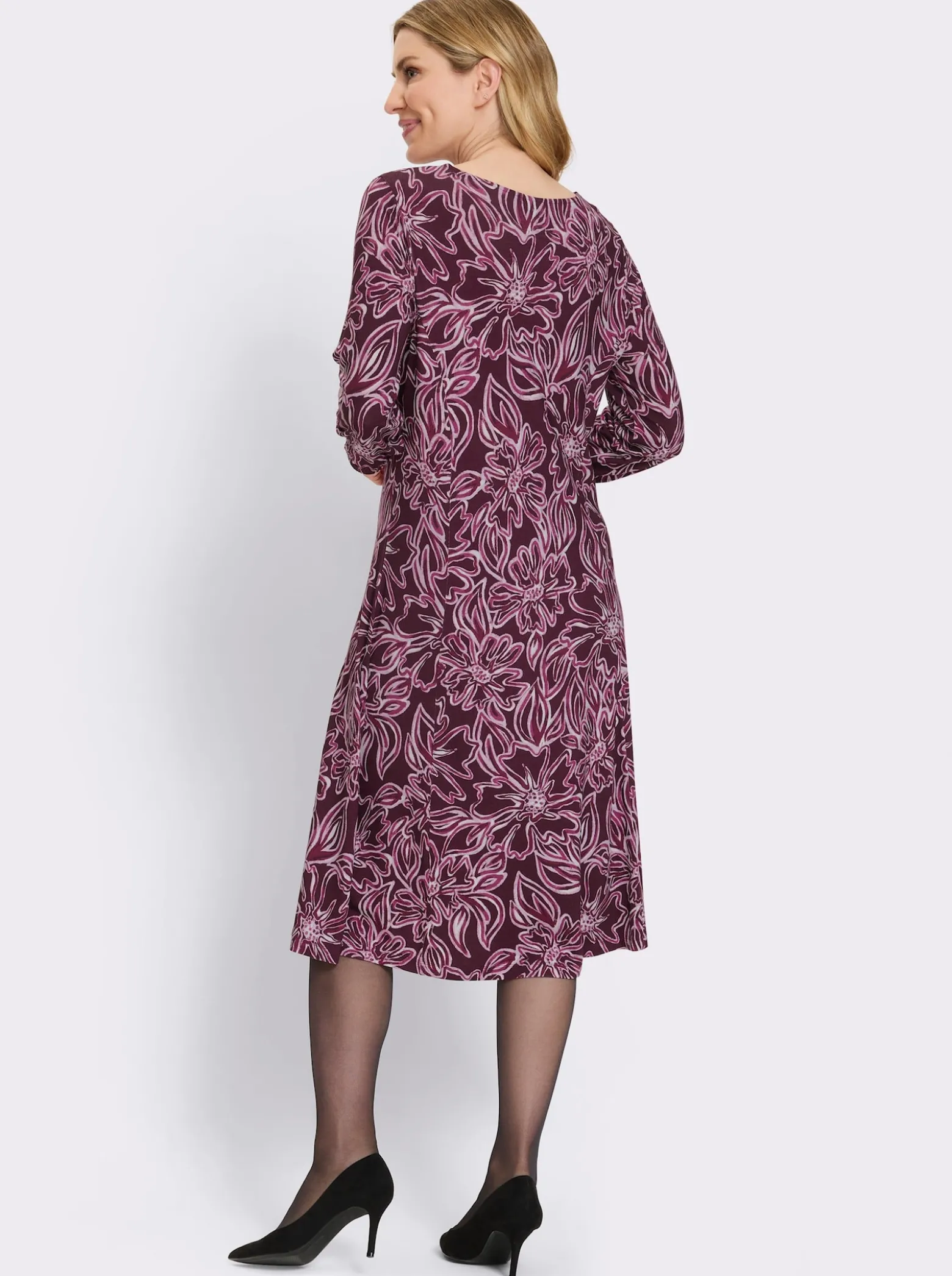 Jerseykleid mit 3/4-Ärmeln