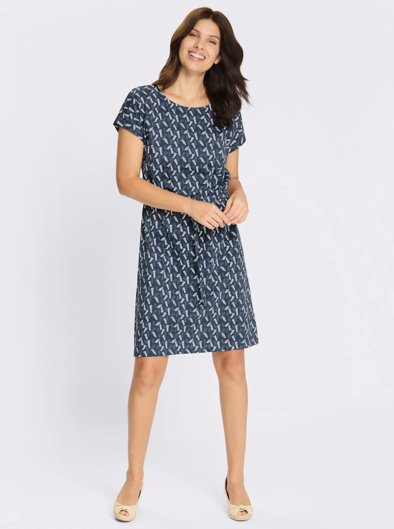 Jerseykleid mit Rundhals-Ausschnitt