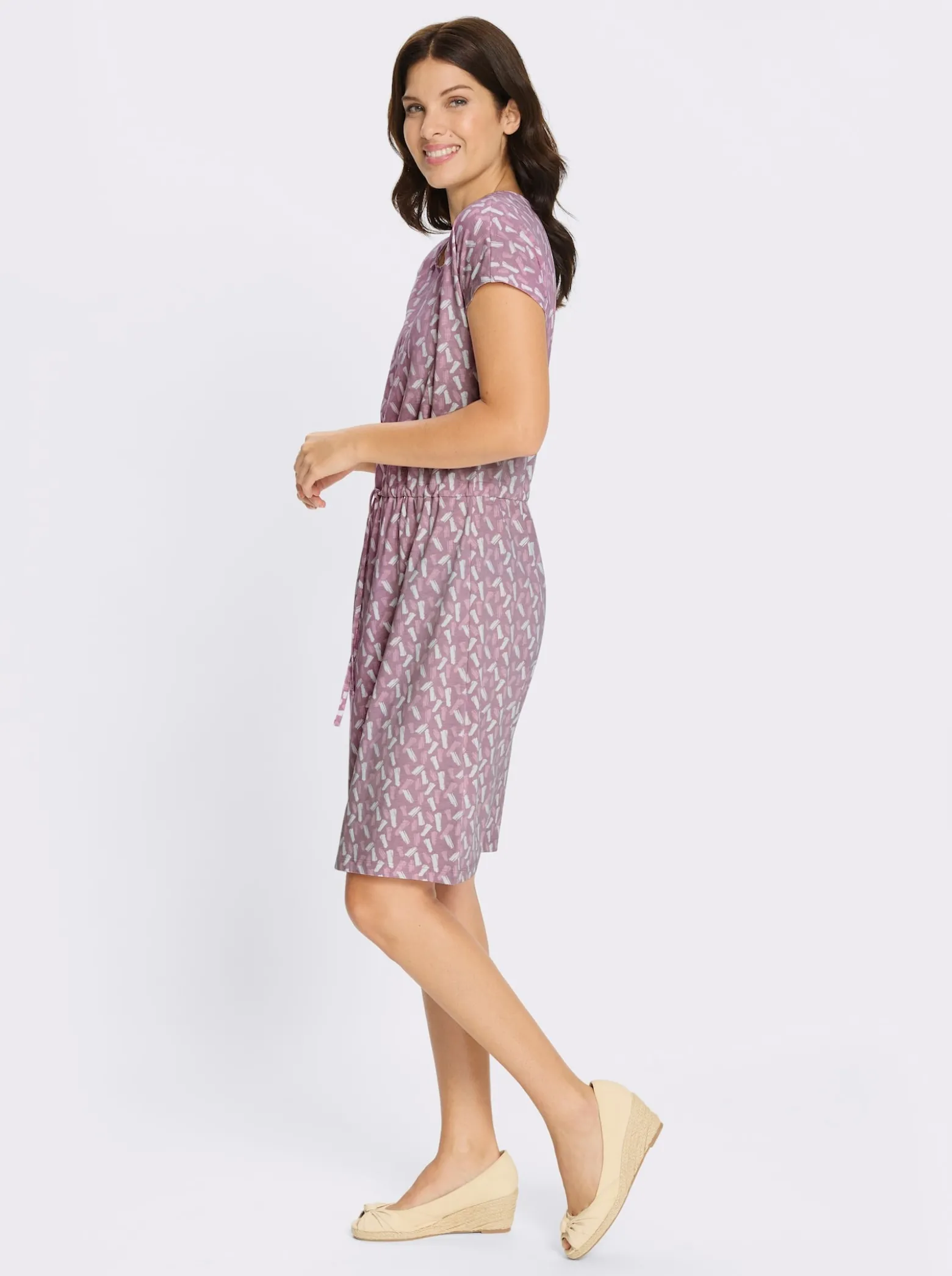 Jerseykleid mit Rundhals-Ausschnitt