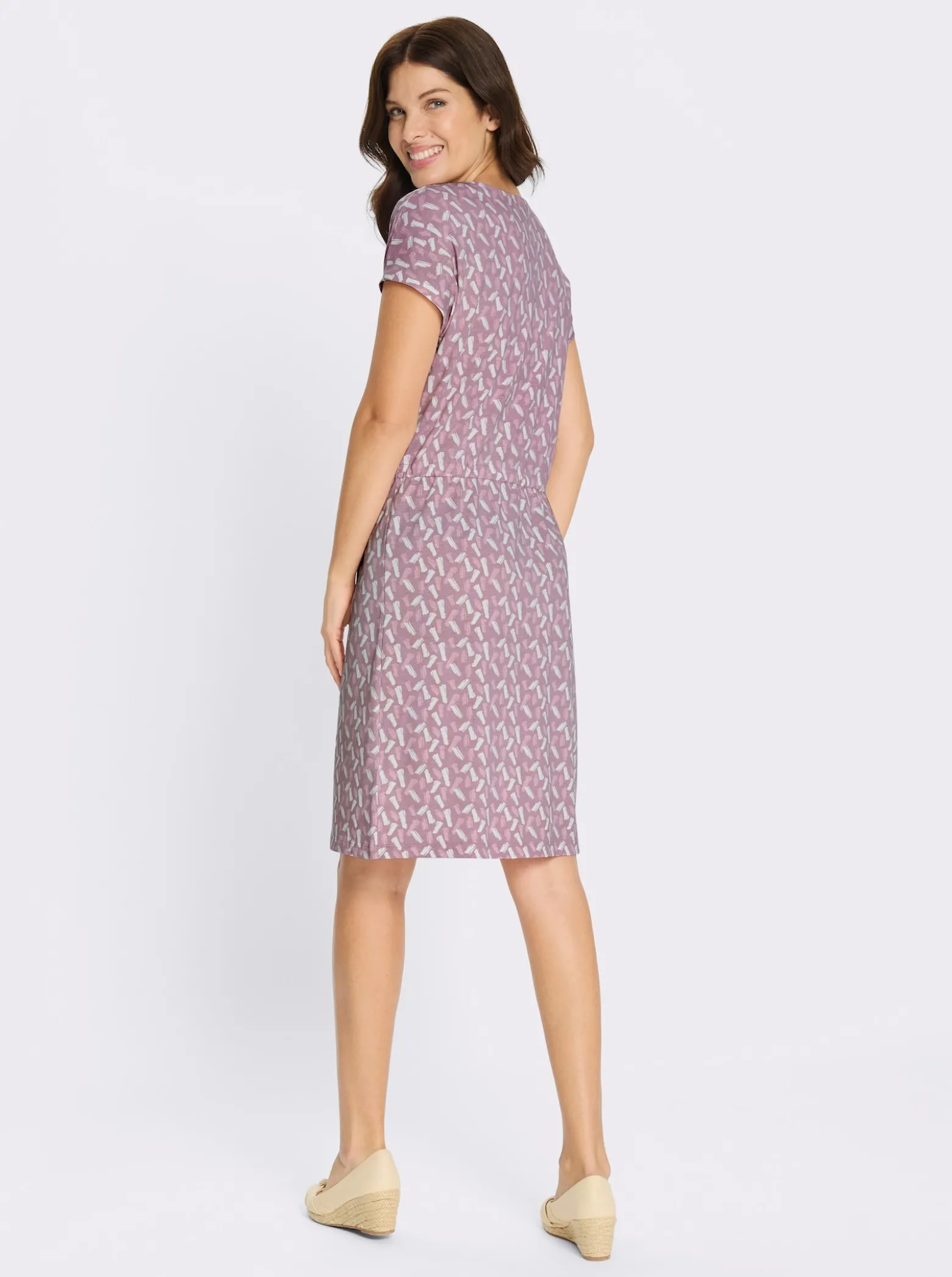 Jerseykleid mit Rundhals-Ausschnitt