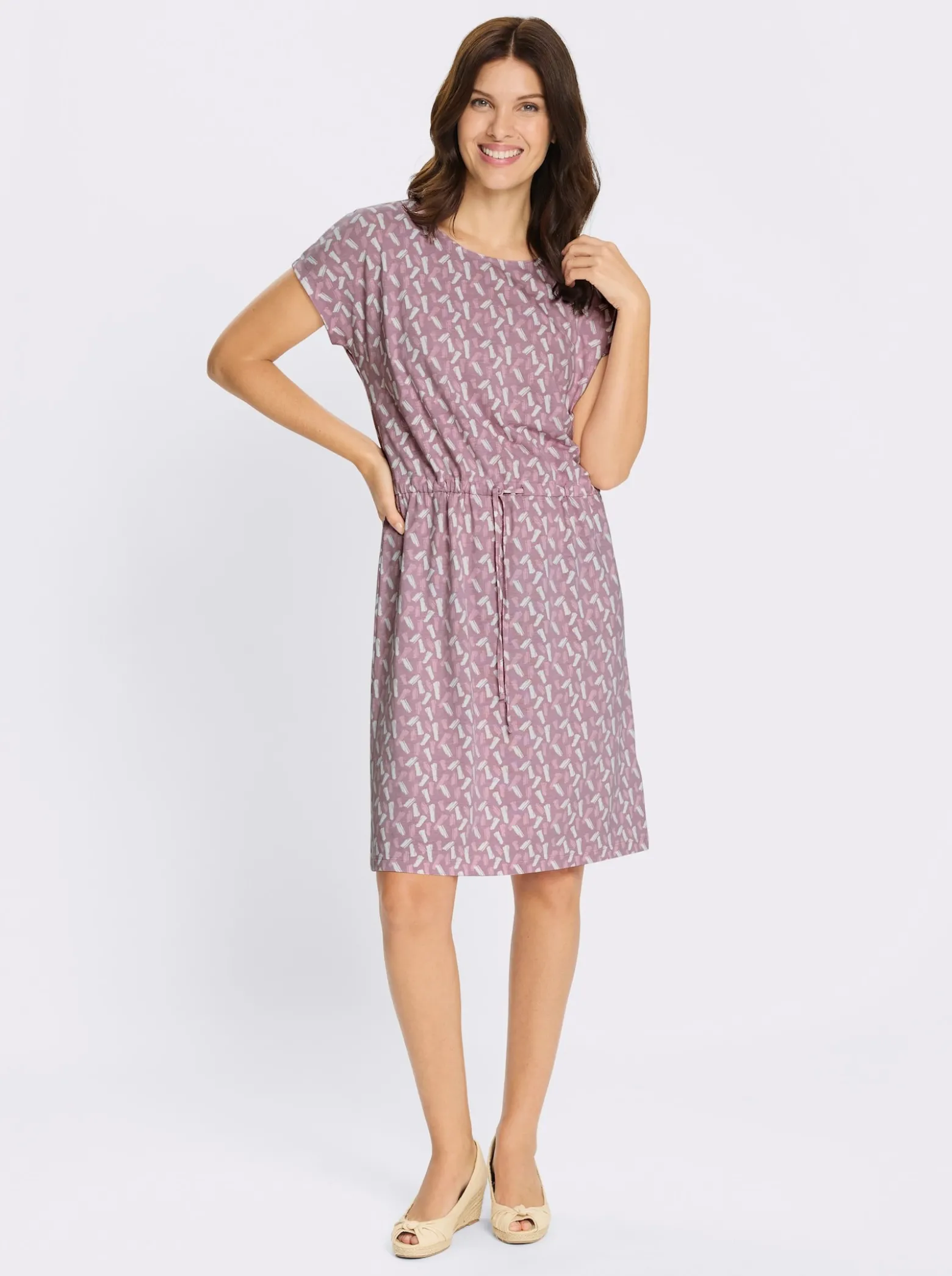 Jerseykleid mit Rundhals-Ausschnitt