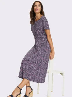 Jerseykleid mit Taillen-Gummizug