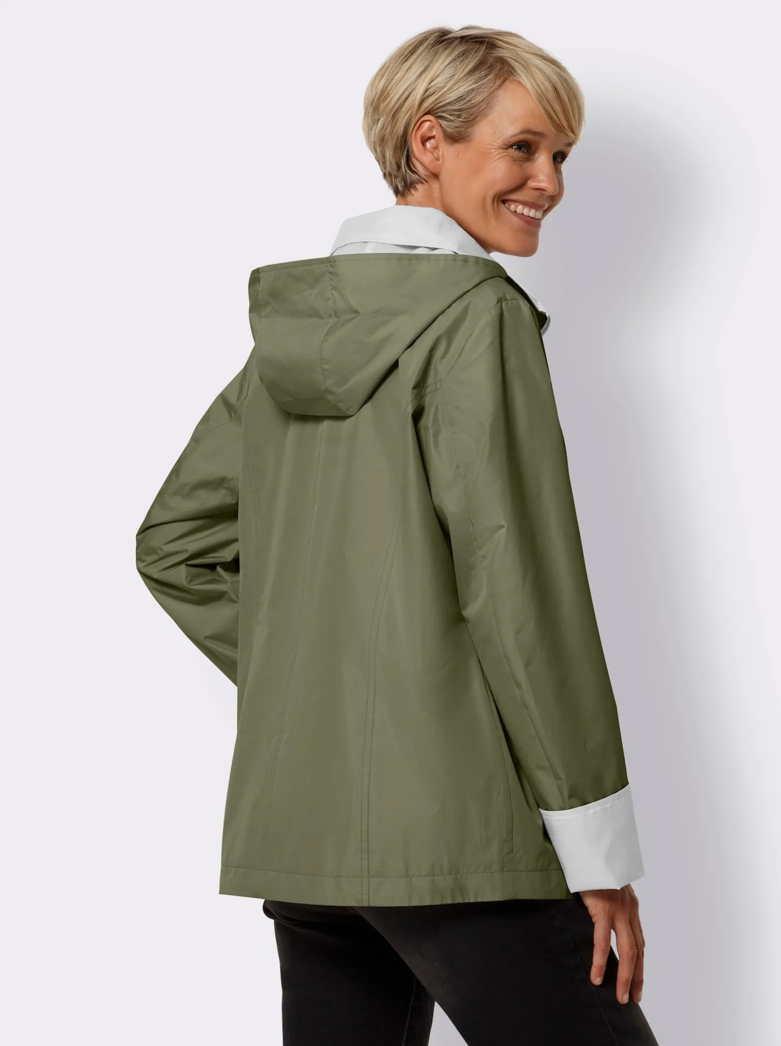 Kapuzenjacke mit Kontrast-Innenfutter