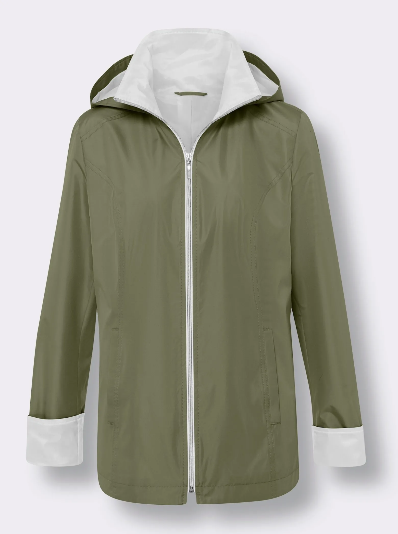 Kapuzenjacke mit Kontrast-Innenfutter
