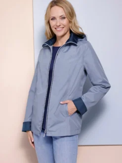 Kapuzenjacke mit Kontrast-Innenfutter