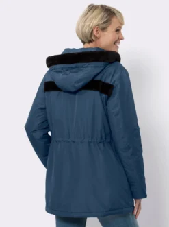 Kapuzenjacke mit Pelz-Imitat-Besatz