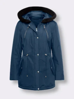 Kapuzenjacke mit Pelz-Imitat-Besatz