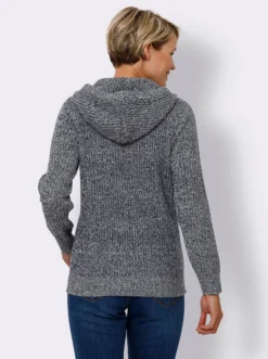 Kapuzenpullover in Rippen-Optik