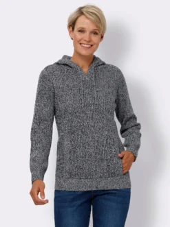 Kapuzenpullover in Rippen-Optik