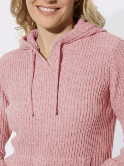 Kapuzenpullover in Rippen-Optik