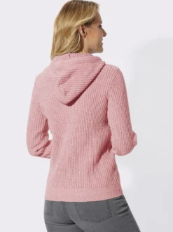 Kapuzenpullover in Rippen-Optik