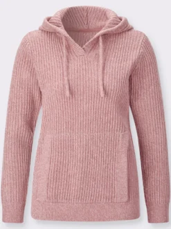 Kapuzenpullover in Rippen-Optik