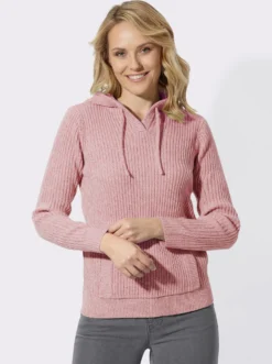 Kapuzenpullover in Rippen-Optik