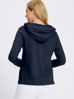 Kapuzenshirt mit Lederimitat-Patch vorne