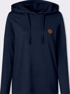 Kapuzenshirt mit Lederimitat-Patch vorne