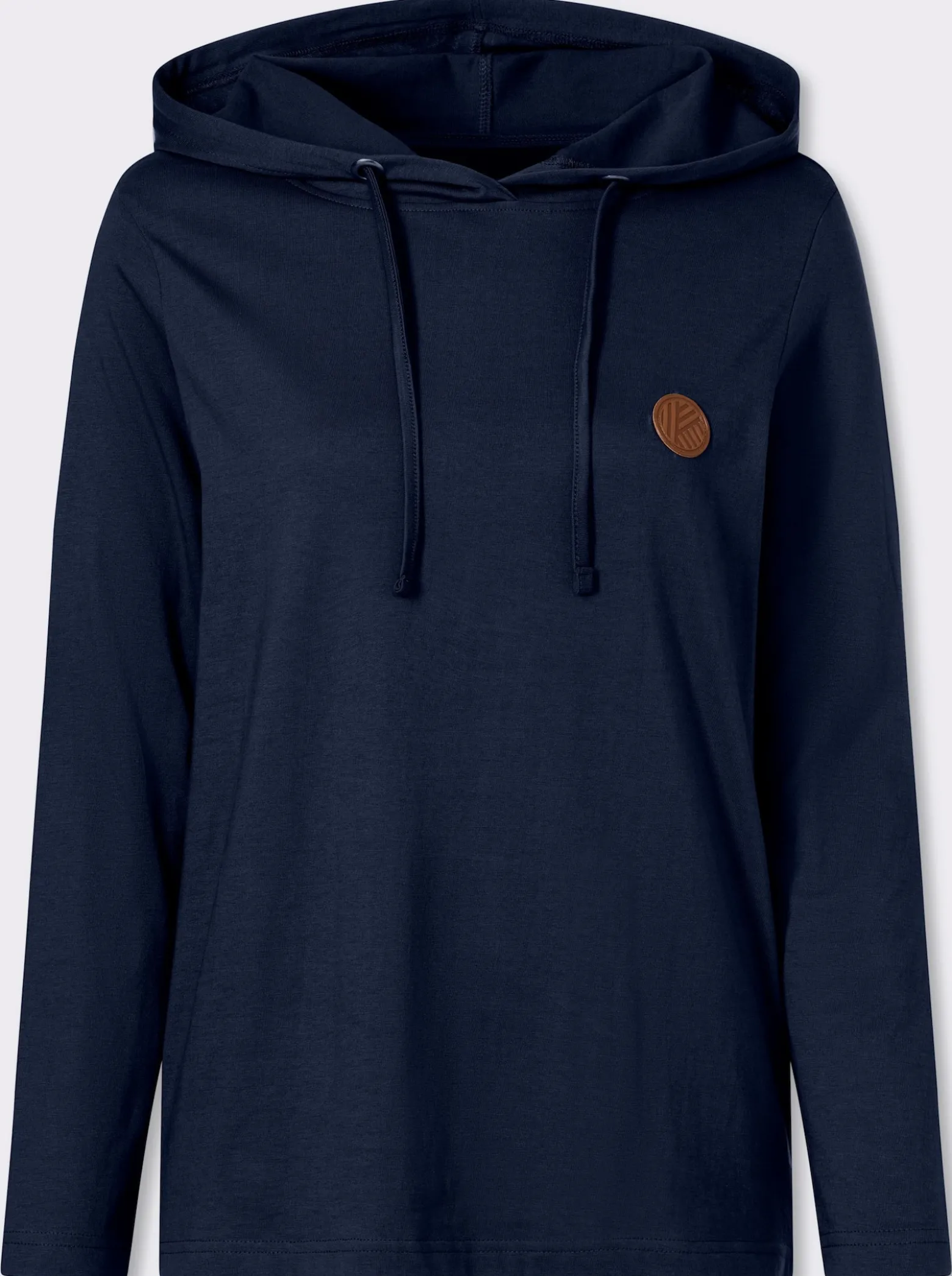 Kapuzenshirt mit Lederimitat-Patch vorne