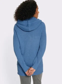 Kapuzenstrickjacke mit Känguru-Taschen