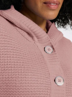 Kapuzenstrickjacke mit Känguru-Taschen