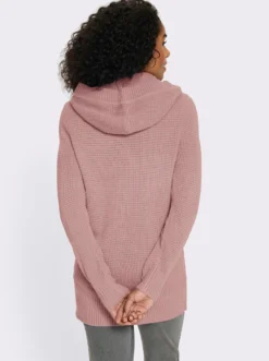 Kapuzenstrickjacke mit Känguru-Taschen
