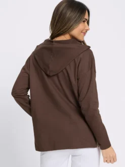 Kapuzensweatshirt mit Kontrast-Streifen