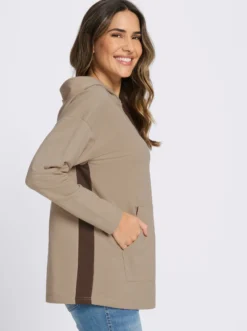 Kapuzensweatshirt mit Kontrast-Streifen