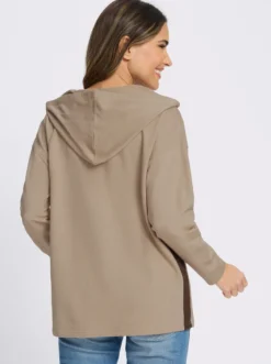 Kapuzensweatshirt mit Kontrast-Streifen
