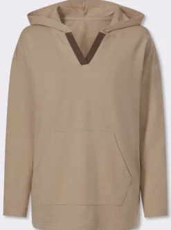 Kapuzensweatshirt mit Kontrast-Streifen