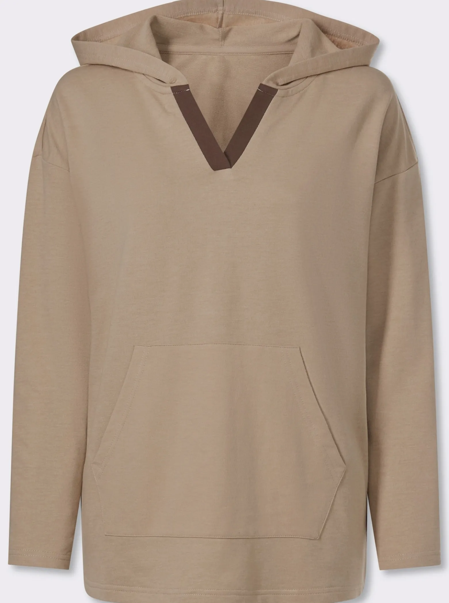 Kapuzensweatshirt mit Kontrast-Streifen