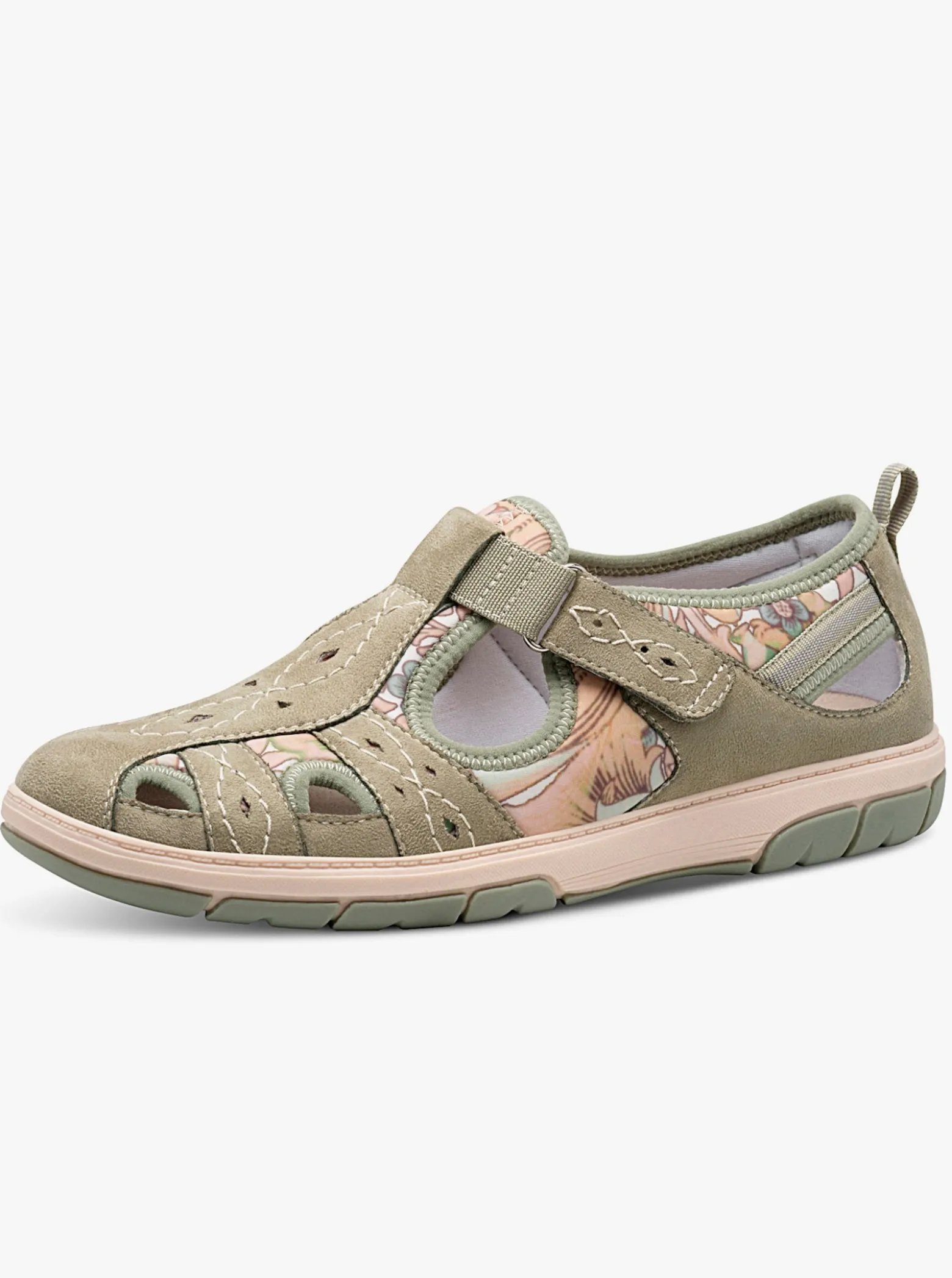 Klettschuh mit floralem Druck