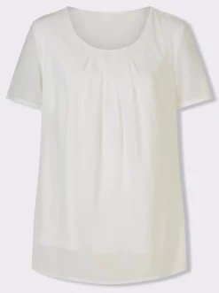Kurzarm-Bluse in Georgette-Qualität