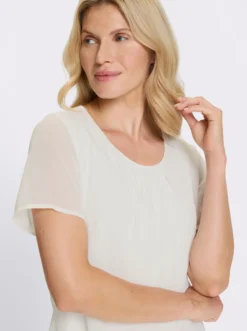 Kurzarm-Bluse in Georgette-Qualität
