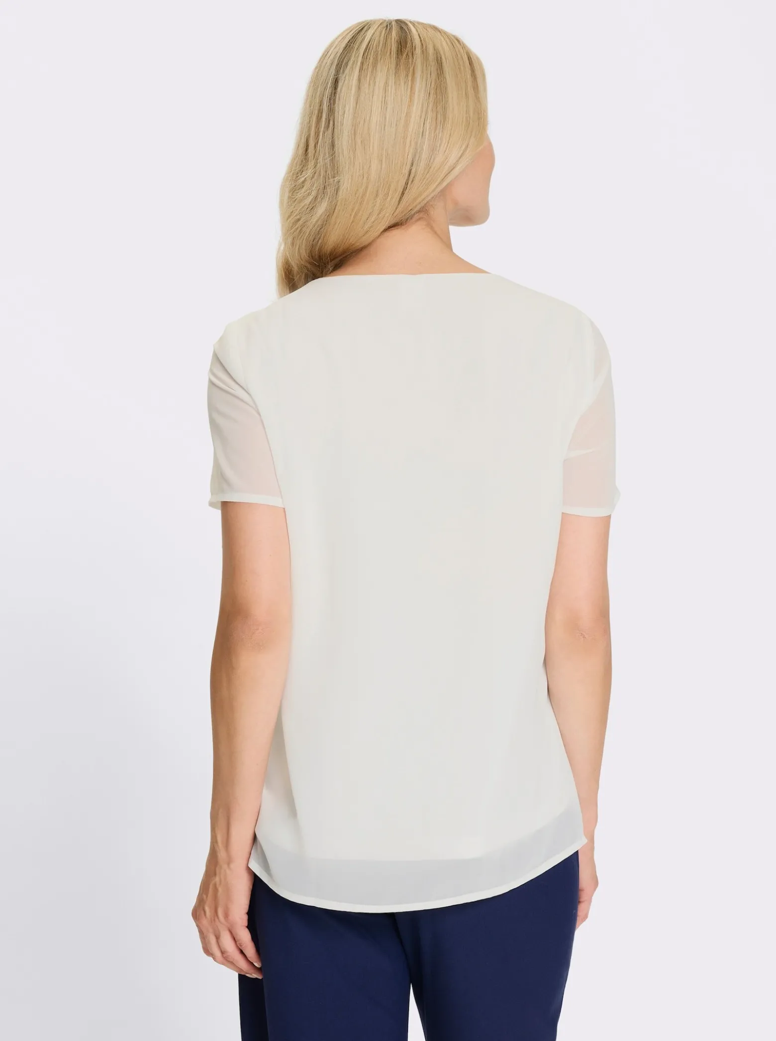 Kurzarm-Bluse in Georgette-Qualität