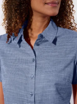 Kurzarm-Bluse mit abgerundetem Saum