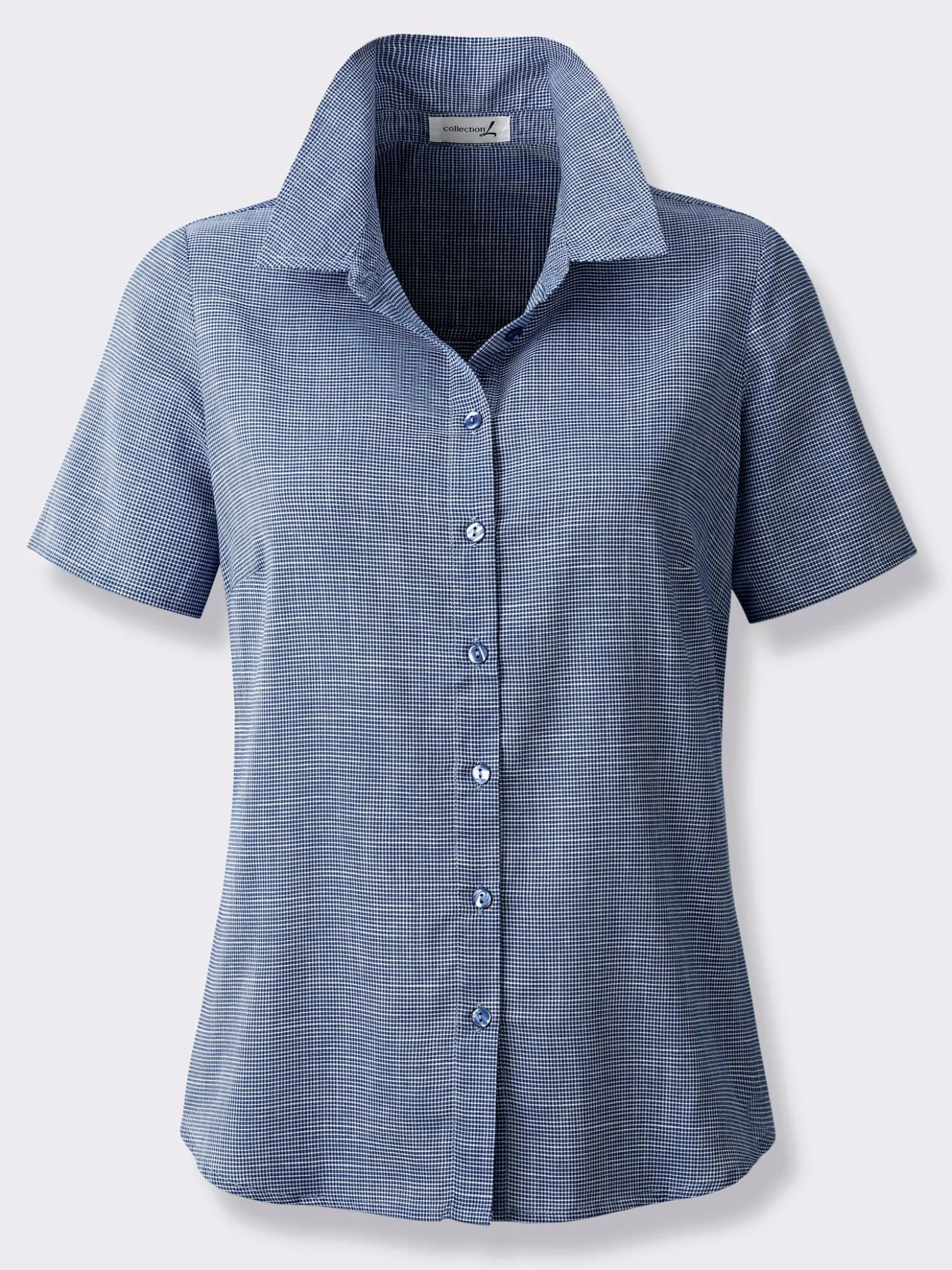 Kurzarm-Bluse mit abgerundetem Saum