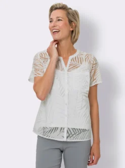 Kurzarm-Bluse mit Brusttaschen