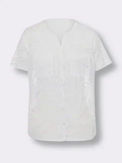 Kurzarm-Bluse mit Brusttaschen