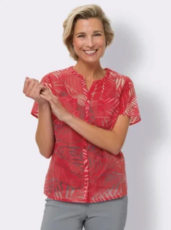 Kurzarm-Bluse mit Brusttaschen