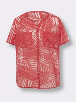 Kurzarm-Bluse mit Brusttaschen