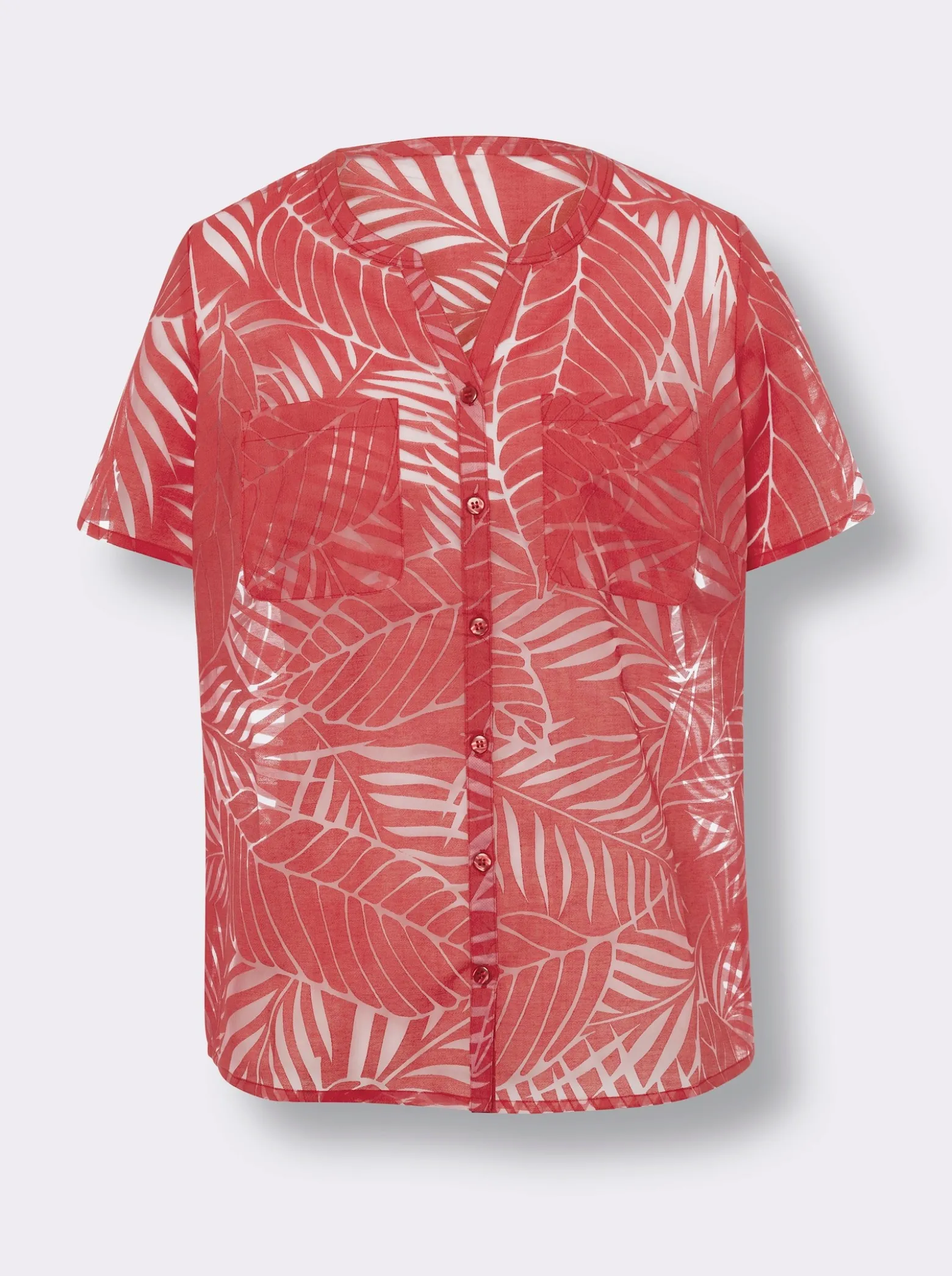 Kurzarm-Bluse mit Brusttaschen