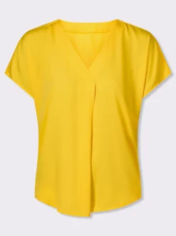 Kurzarm-Bluse mit Falte im Vorderteil