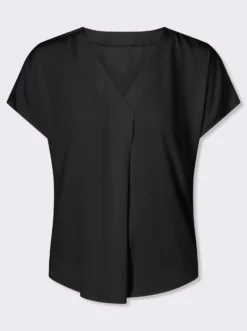 Kurzarm-Bluse mit Falte im Vorderteil