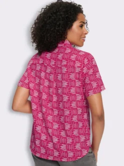 Kurzarm-Bluse mit Hemdkragen