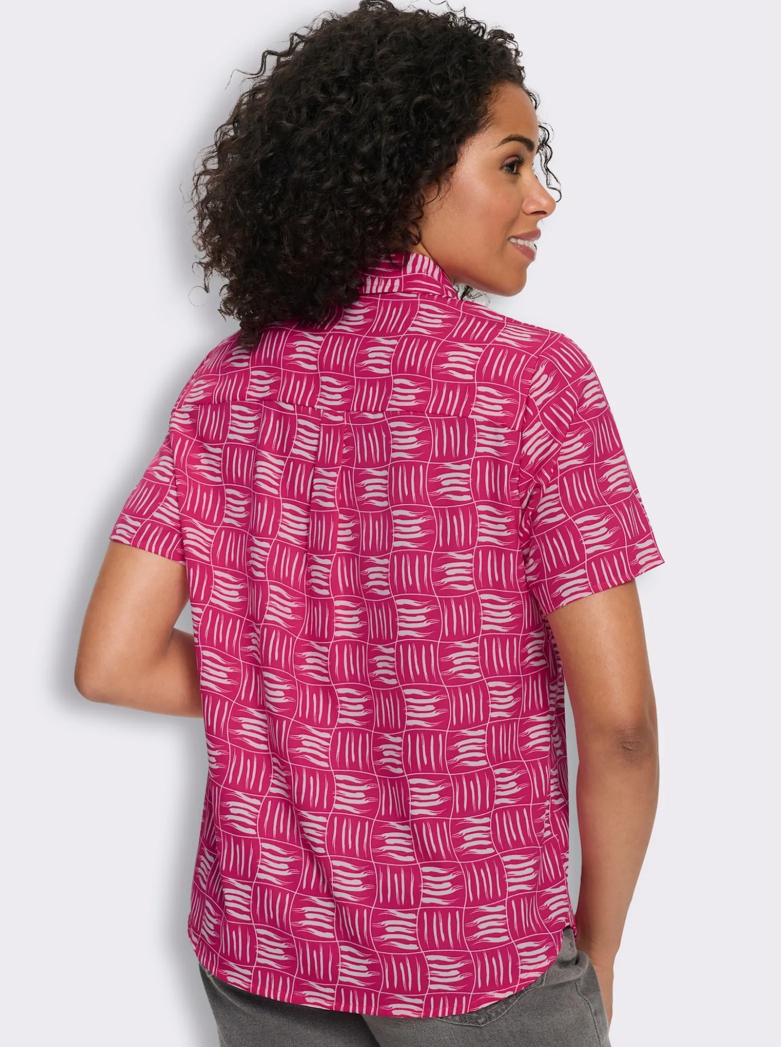 Kurzarm-Bluse mit Hemdkragen