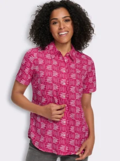 Kurzarm-Bluse mit Hemdkragen