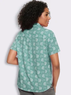 Kurzarm-Bluse mit Hemdkragen
