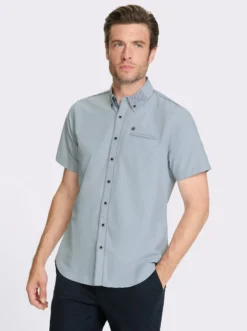 Kurzarmhemd mit Button-down-Kragen